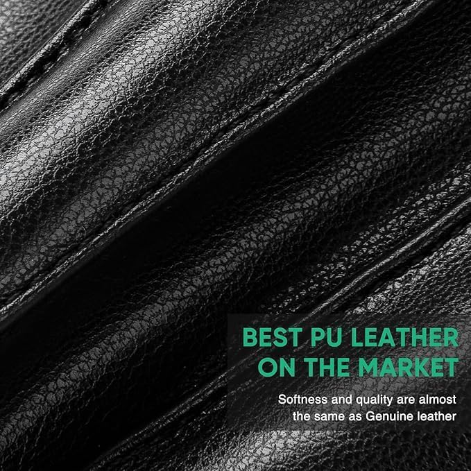 Alepo Winter PU Leather Gloves For Men, Warm Thermal Touchscreen Texting Typing Dress Driving Motorcycle Gloves Wool Lining - Image 35