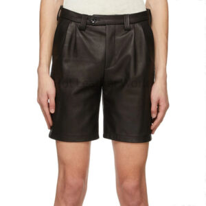 Elegant Black Old School Style Men Leather Shorts