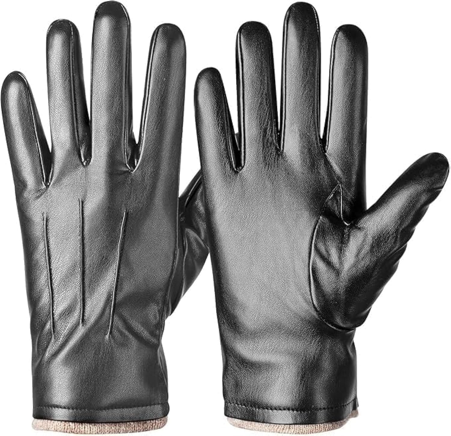 Alepo Winter PU Leather Gloves For Men, Warm Thermal Touchscreen Texting Typing Dress Driving Motorcycle Gloves Wool Lining - Image 31
