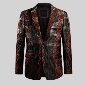 Bold Knight Python Leather Blazer
